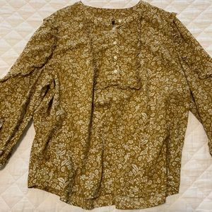 JCrew Point Sur Ruffle Sleeve Popover Shirt